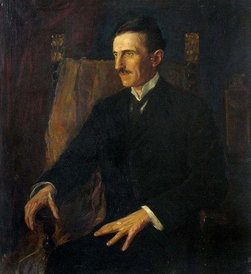Blue Portrait of Nikola Tesla., 1913, Vilma Lwoff-Parlaghy