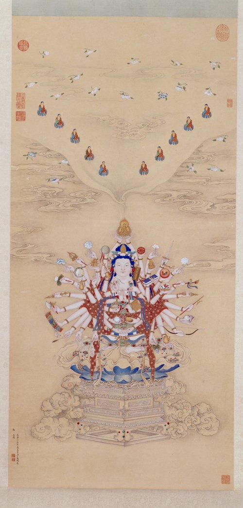 丁观鹏画宝相观音像轴, , Ding Guanpeng