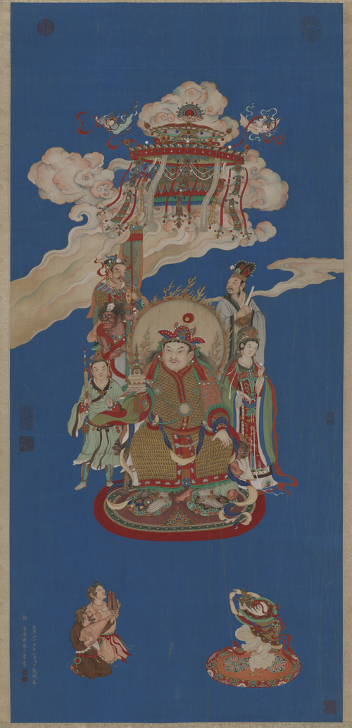 丁观鹏仿吴道玄宝积宾迦罗佛像轴, , Ding Guanpeng