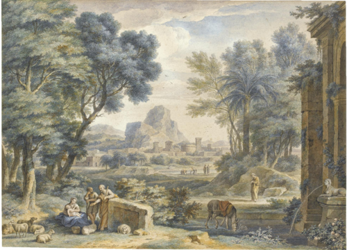 Landscape with the Flight into Egypt, 1734, Jan van Huysum
