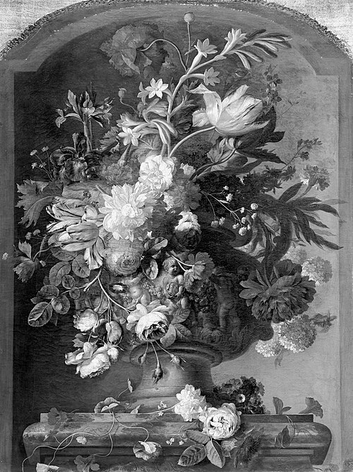 Bouqet of Flowers in front of niche, 1722, Jan van Huysum