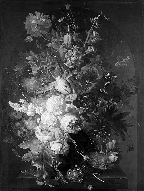 Blumenstrauß vor Nische, 1725, Jan van Huysum