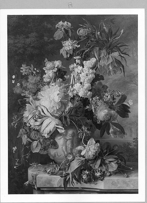 flower piece, 1724, Jan van Huysum