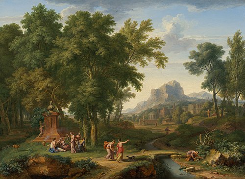 Arcadian Landscape with a Bust of Flora, 1724, Jan van Huysum