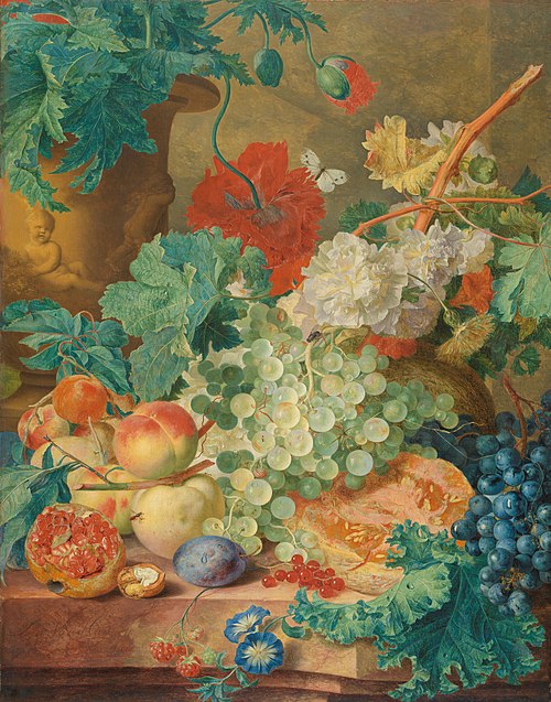 Still Life with Flowers and Fruit, 1728, Jan van Huysum