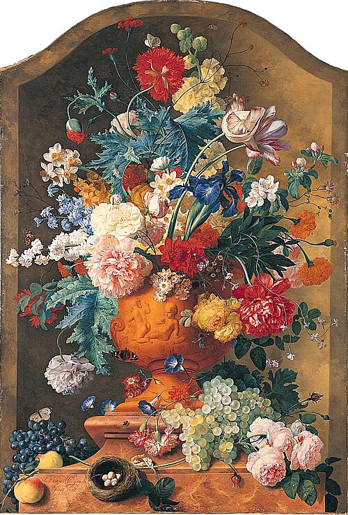 Flowers in a Terracotta Vase, 1736, Jan van Huysum