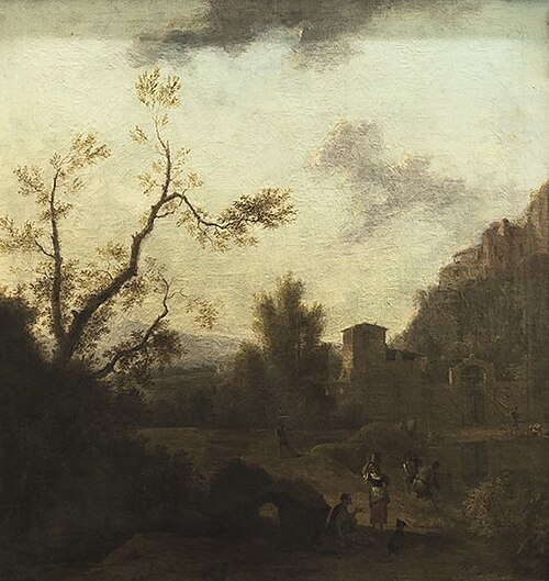 Italienische Abendlandschaft, 1715, Jan van Huysum
