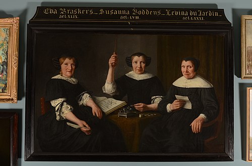 Drie regentessen van het proveniershuis van het mannengasthuis te Alkmaar, 1681, Lambert Doomer