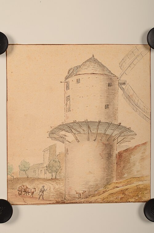 Un Moulin Rempart avec tourelle, , Lambert Doomer