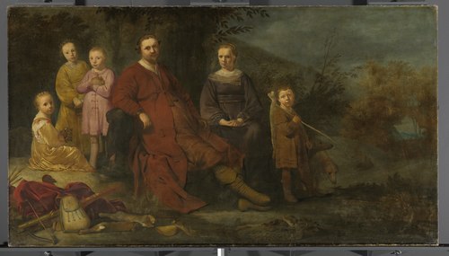 Lucas de Clercq (ca. 1593-1652)  and his family at their summer home 'Clercq en Beeck', 1650, Dirck Bleker