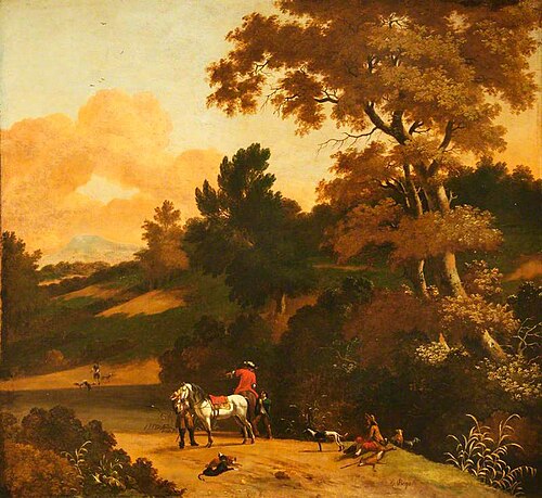 Landscape with Figures, Cattle, Sheep, and a Castle in the distance, 1676, Dirck van den Bergen
