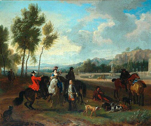 Hunting Scene in Wooded Landscape, , Dirk Maas