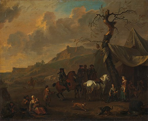 An encampment, 1695, Dirk Maas