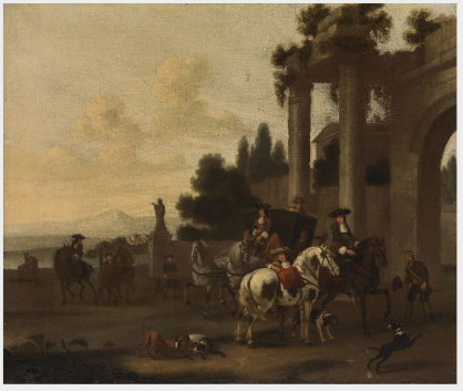 A Coach Party with a Classical Building, , Dirk Maas