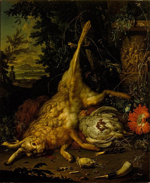 Jachtstilleven, 1700, Dirk Valkenburg