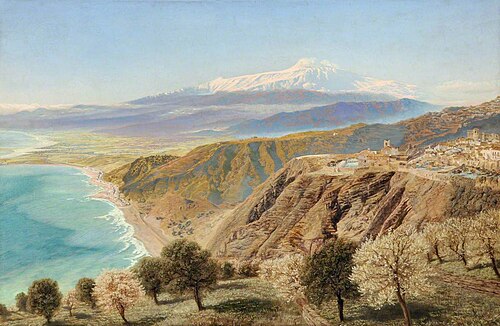 Mount Etna from Taormina, Sicily, 1870, John Brett