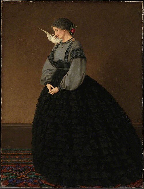 Lady with a Dove: Madame Loeser, 1864, John Brett
