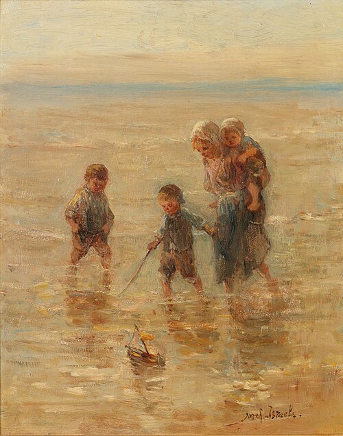 Children playing in the surf, , Jozef Israëls