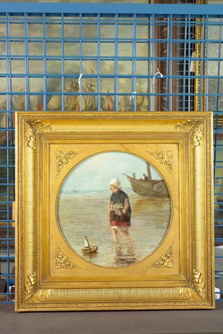 Meisje met klompscheepje, 1870, Jozef Israëls
