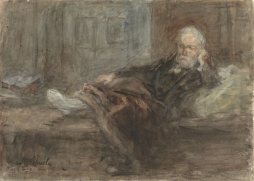 Self-portrait with injured foot, 1898, Jozef Israëls
