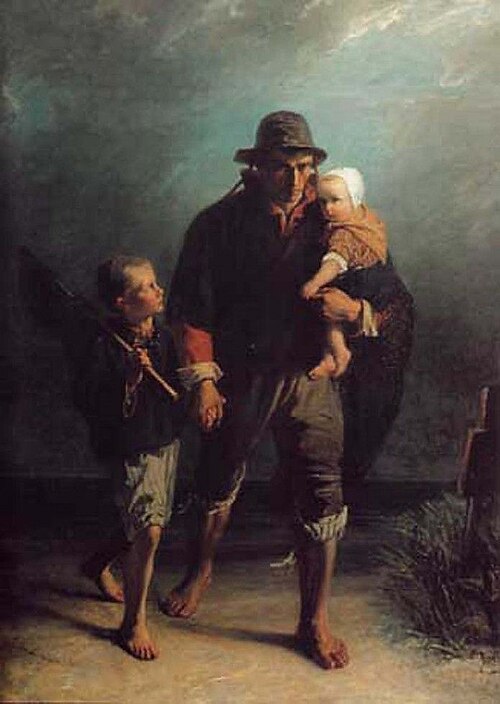 Le long de la tombe de la mère, 1856, Jozef Israëls