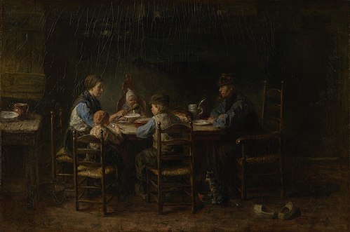 Peasant Family at the Table, 1882, Jozef Israëls