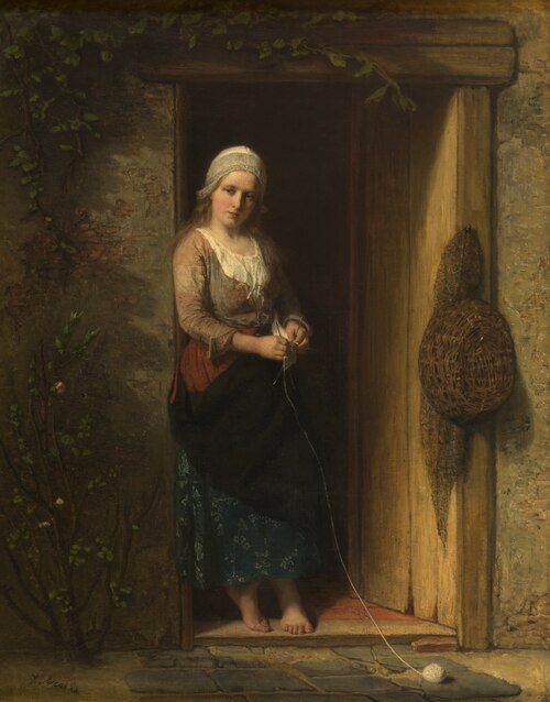 Ida, the Fisherman's Daughter at the Doorway, 1851, Jozef Israëls