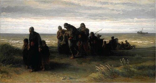 Fishermen Carrying a Drowned Man, 1861, Jozef Israëls