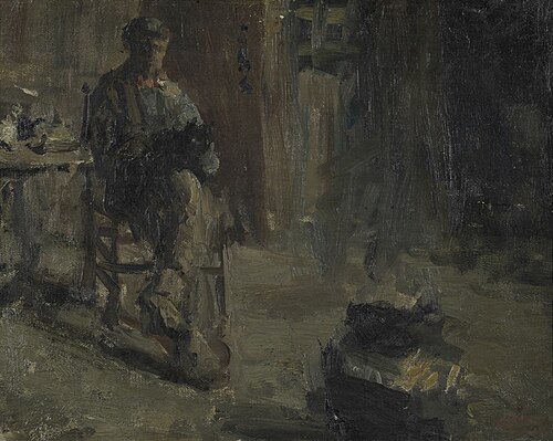 Studie van een interieur, 1877, Jozef Israëls