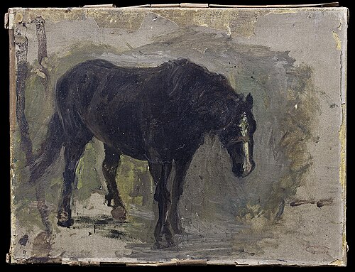 Studie van een staand paard, 1877, Jozef Israëls