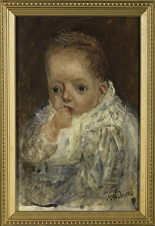 Portrait of M. Biegel as a baby, 1883, Jozef Israëls