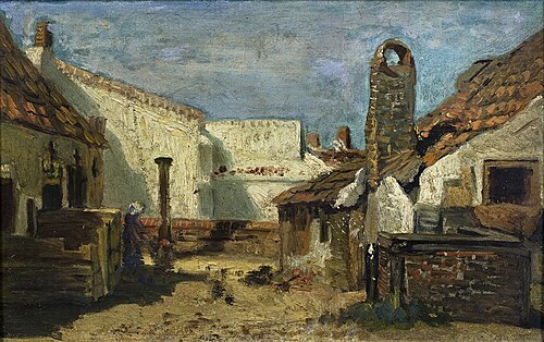 Dorpsbuurtje, 1877, Jozef Israëls