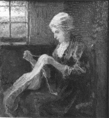 Naaistertje, 1875, Jozef Israëls