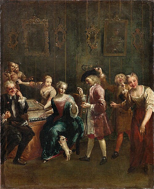 Singer at the Spinet with Admirers, , Giuseppe Maria Crespi