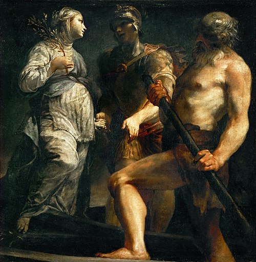Сивілла Кумська, Еней і перевізник Харон (картина), 1700, Giuseppe Maria Crespi