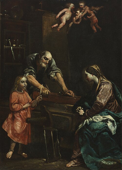Jesus, Mary and Joseph in the workshop, 1740, Giuseppe Maria Crespi