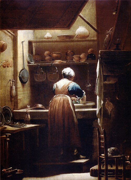 Donna che lava i piatti, 1725, Giuseppe Maria Crespi