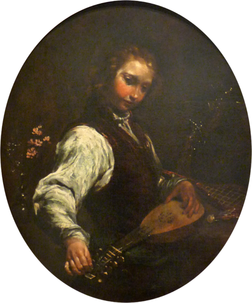 The Pandurina Player, 1705, Giuseppe Maria Crespi