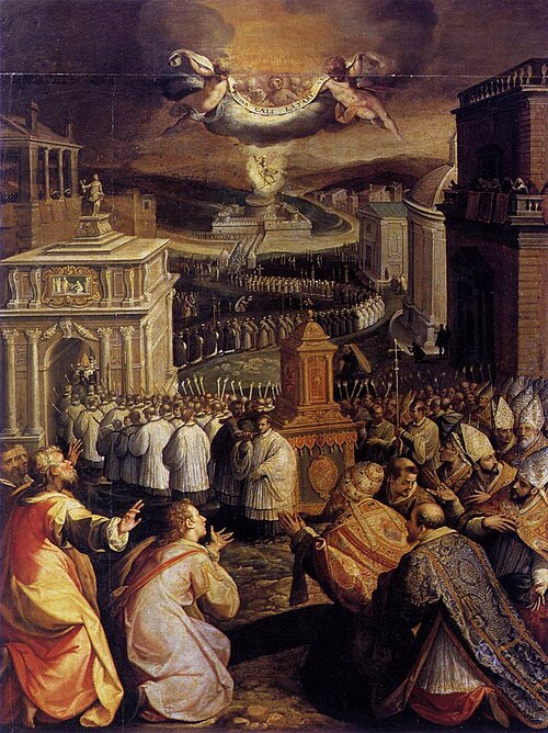 Procession of Saint Gregory the Great, 1580, Jacopo Zucchi