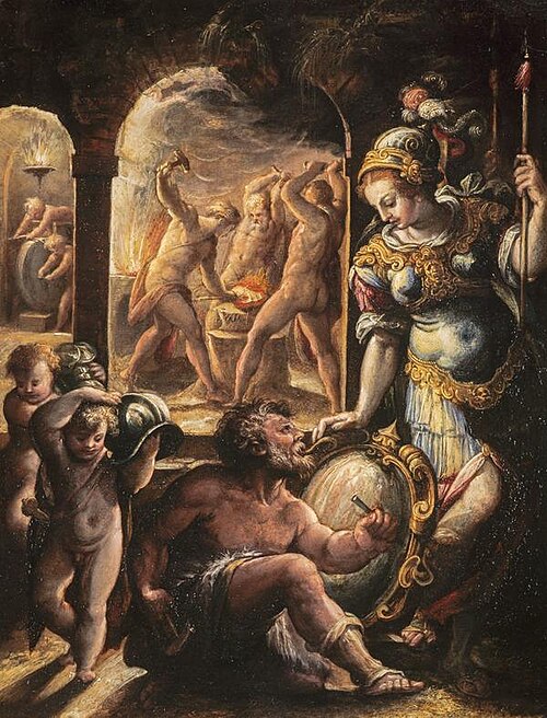 Minerva at the Forge of Vulcan, 1578, Jacopo Zucchi