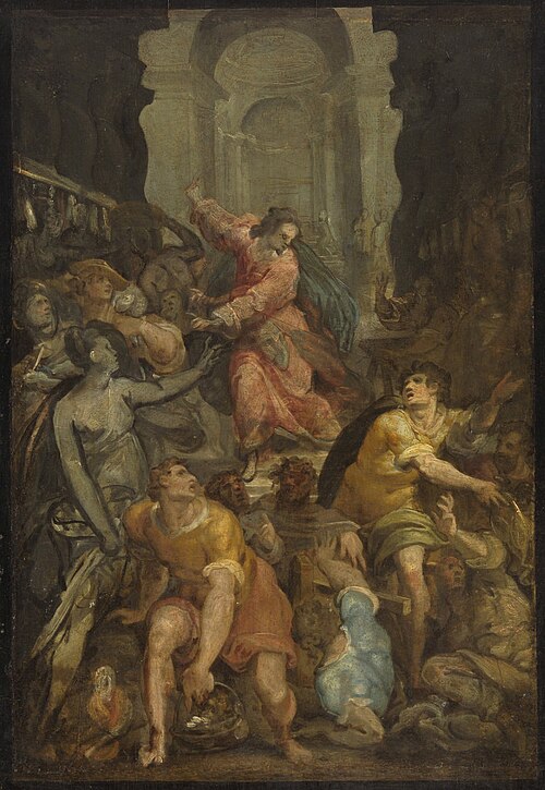 Christus vertreibt die Händler aus dem Tempel (?), 1587, Jacopo Zucchi