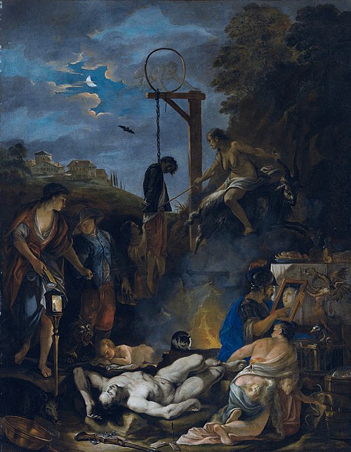 The witches' Sabbath by moonlight, 1650, Dominicus van Wijnen
