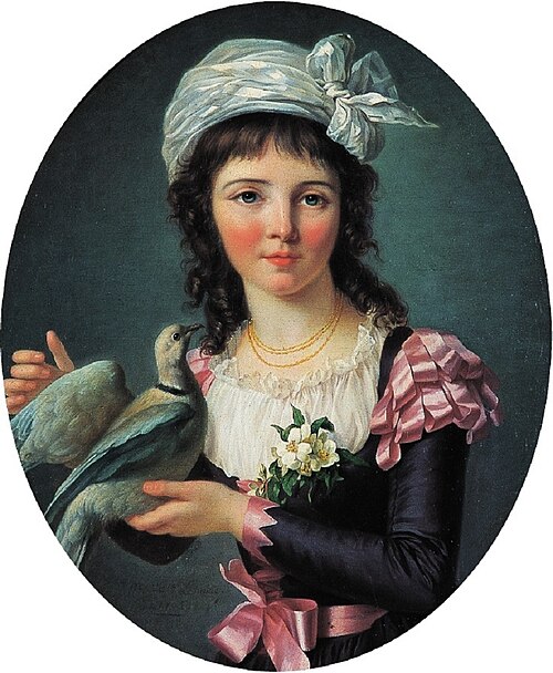 Une jeune fille tenant une colombe, 1793, Marie-Victoire Lemoine