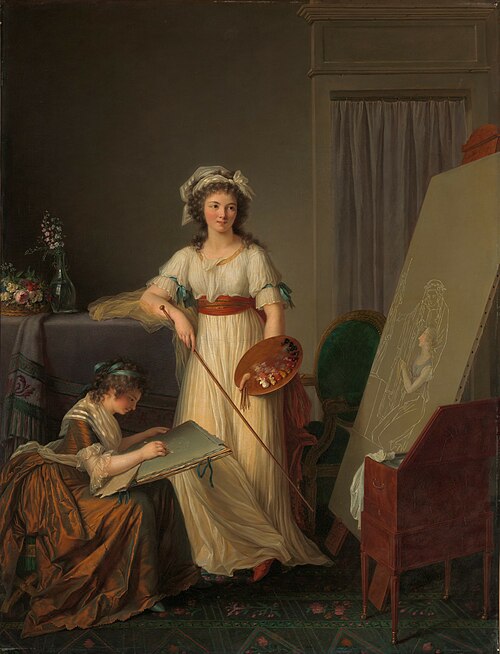 Intérieur d'un atelier de femme peintre, 1789, Marie-Victoire Lemoine
