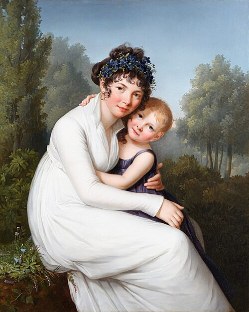 Portrait de Madame de Lucqui avec sa fille, 1800, Marie-Victoire Lemoine
