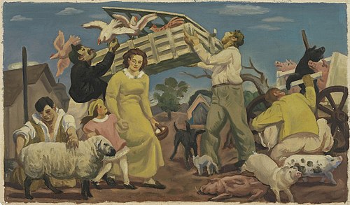 Indiana Farming (mural study, Tipton, Indiana Post Office), 1937, Donald Mattison