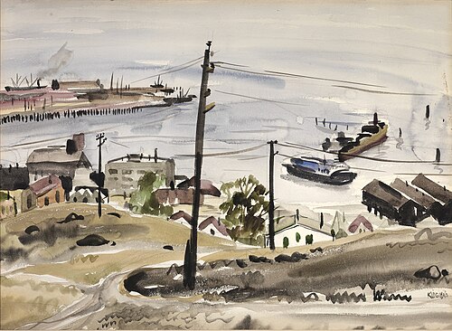 Coastline, California, 1938, Dong Kingman