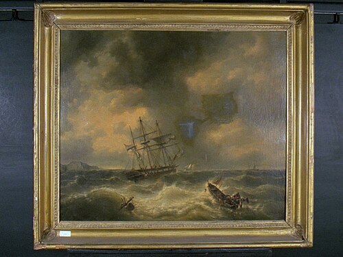 Reddingsactie bij schipbreuk, 1862, Charles-Louis Verboeckhoven