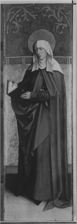 Flügel eines Altares: Hl. Brigitta (abgesägte Rückseite von WAF 1205), 1502, Bartholomäus Zeitblom