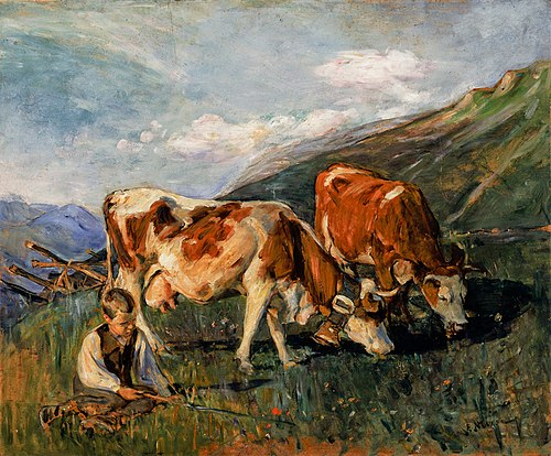 Dans le haut pâturage en Suisse, 1904, Elizabeth Nourse